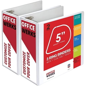 2 Boîte de 5 1 cm 3 Ring Binder avec anneaux d'angle de verrouillage D, stockage professionnel lourd Binder avec des poches, convient 8.5 x 11 Feuilles de pouce, non-