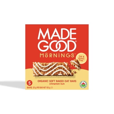 MadeGood Mornings Barres Moelleuses à l'Avoine Brioche à la Cannelle 5 Barres