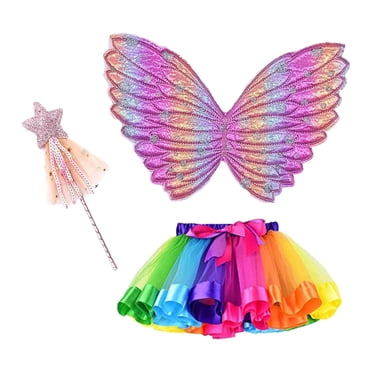 Girls Butterfly Wing Costume Fancy Dress up Fairy Princess for Photo Props Pink