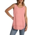 thumbnail image 4 of AherBiu Débardeurs Surdimensionnés pour Femmes Col Rond Fendu Été Décontracté Ample Sans Manches T-Shirts, 4 of 7