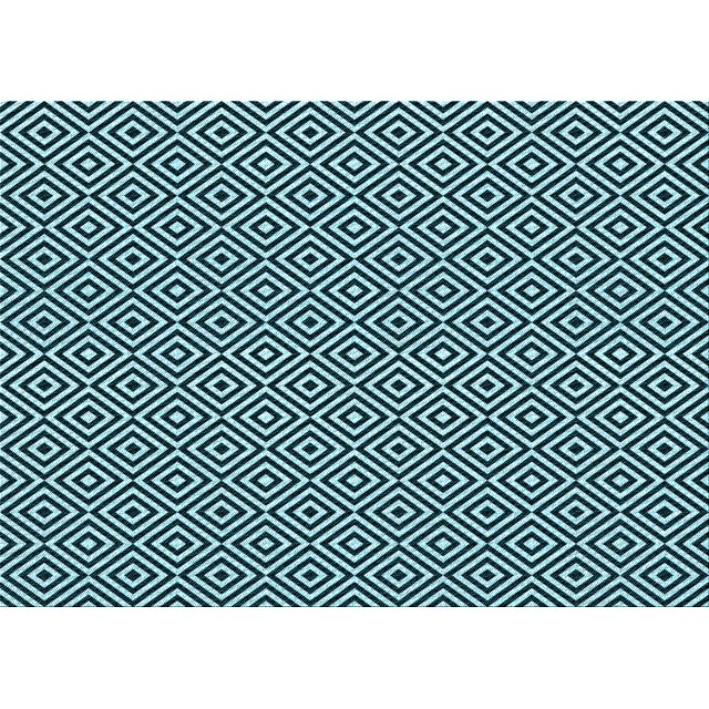 Ahgly Company Machine Washable Indoor Rectangle Transitional Blue Lagoon Blue Area Rugs, 4' x 6'