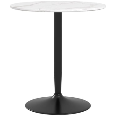 HOMCOM Table à Manger Ronde avec Base en Acier, Coussinet Antidérapant pour Salon