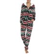 thumbnail image 1 of goowrom Women Christmas Pajamas, Printed Pattern Hooded Jumpsuit, 1 of 9