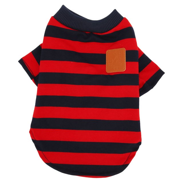 Dog Striped Pullover 2 Legged Soft Comfortable Breathable Pet T Shirt Clothes for Spring Summer Red Blue M