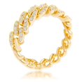 thumbnail image 1 of Precious Stars R08742G-C01-09 Precious Stars Goldtone Cubic Zirconia Flexible Chain Ring, 1 of 1