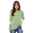 thumbnail image 3 of RXIRUCGD 2025 Vêtements d'Été pour Enfants T-shirt à Rayures Mode Mignon Col Rond Manches Longues, 3 of 6