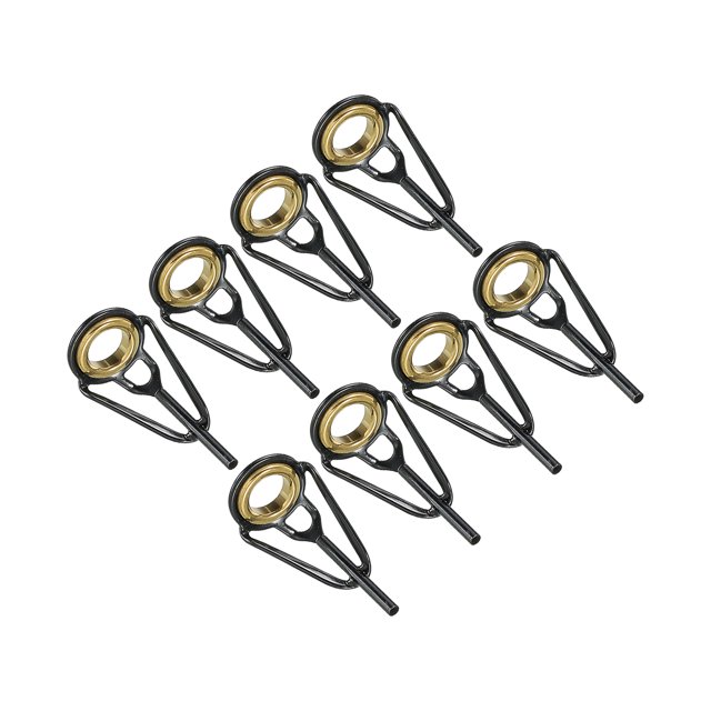 Unique Bargains Kit de Réparation d'Embout de Canne à Pêche en Acier Inoxydable 1,2 mm, Guide d'Anneau de Canne de Remplacement, Doré, Lot de 8