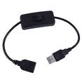 thumbnail image 1 of Câble USB de 30 cm avec Interrupteur Marche/arrêt - Câble d'Extension Mâle vers Femelle pour DEL, 1 of 3