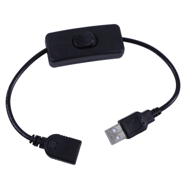Câble USB de 30 cm avec Interrupteur Marche/arrêt - Câble d'Extension Mâle vers Femelle pour DEL