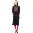 thumbnail image 2 of Phagun Kurta Tunique Droite en Rayonne pour Femmes, Kurti à devant Ouvert, Col Mandarin, Haut Indien, 2 of 2