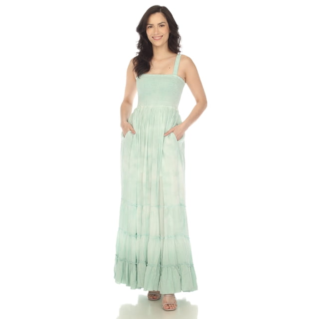 White Mark Robe Maxi à Volants Froncée pour Femme