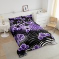 thumbnail image 4 of Erosebridal Romantic Rose Bedding Sets with Comforter, Leopard Cheetah Print Duvet Insert, Zebra Reversible Bedding Comforter Set, Breathable Bedroom Decorative, 2 Pieces, 4 of 8