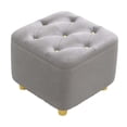thumbnail image 3 of Ottoman Stool Mute Bottom Pads Stylish Foot Rest for Bedroom Entryway Office gray, 3 of 9