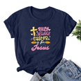 thumbnail image 1 of EGNMCR Chemises de Pâques pour Femmes Chemises pour Femmes Imprimé de Pâques Manches Courtes Décontracté Haut Ample Col Rond T-Shirts pour Femmes, 1 of 3