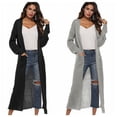 thumbnail image 1 of Women Floor Length Open Front Drape Cardigan Lightweight Long Sleeve Maxi Duster with Pockets Beige L, 1 of 5