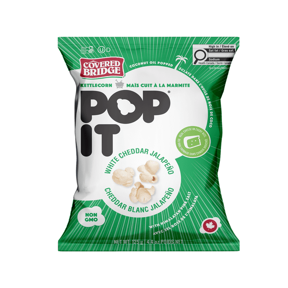 Covered Bridge Pop It White Cheddar Jalapeno Popcorn 125g (Pack of 11)