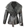 thumbnail image 4 of Ladies Shiny Big Long-sleeved Collar Short Cotton Down Padded Jacket, 4 of 8