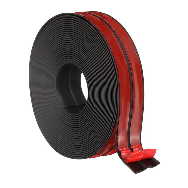 Uxcell Protector 1.6"x29.5 ft Self Adhesive Guard Black for Wall Table Floor