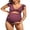 Pink, variant on Charmo Ruffle Ribbed Maternity Swimsuit One Piece High Waisted Pregnancy Bathing Suits Push Up Swimwear