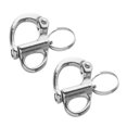 thumbnail image 2 of KAKOWELY rope end snap hook 2pcs Rope End Snap Hook Quick Release Carabiner Mini Shackle Shackles Swivel Shackle Stainless Steel Quick Release Spring Shackle For Sailboats, 2 of 4