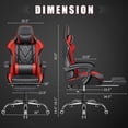 thumbnail image 3 of Homall Gaming Chair with Footrest Massage Office Chair Computer Racing Chair High Back PU Leather Chair,Red, 3 of 7
