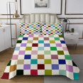 thumbnail image 1 of Erosebridal Vintage Checkered Coverlet Set Twin, Square Geometric Bedding Set, Buffalo Check Decor, 1 of 5
