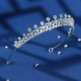 thumbnail image 3 of Couronne en Strass Couronne de Mariée Diadème de Mariage Alliage Cheveux pour Femmes M9U5, 3 of 9