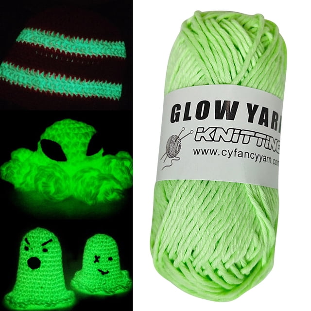 Bovemsi Clearance DIY Knitting Hand Knitted Glow In The Dark Yarn Luminous Yarn Fun Yarn