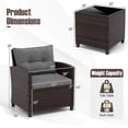 thumbnail image 3 of Costway 3 PCS Patio Rattan Furniture Set Cushioned Conversation Set Sofa Gray, 3 of 10