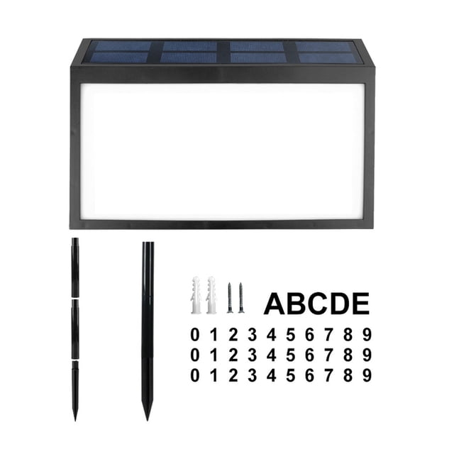 EGNMCR Outdoor Lights Garden Light Solar-Powered Address Sign LED Light Doorplate light