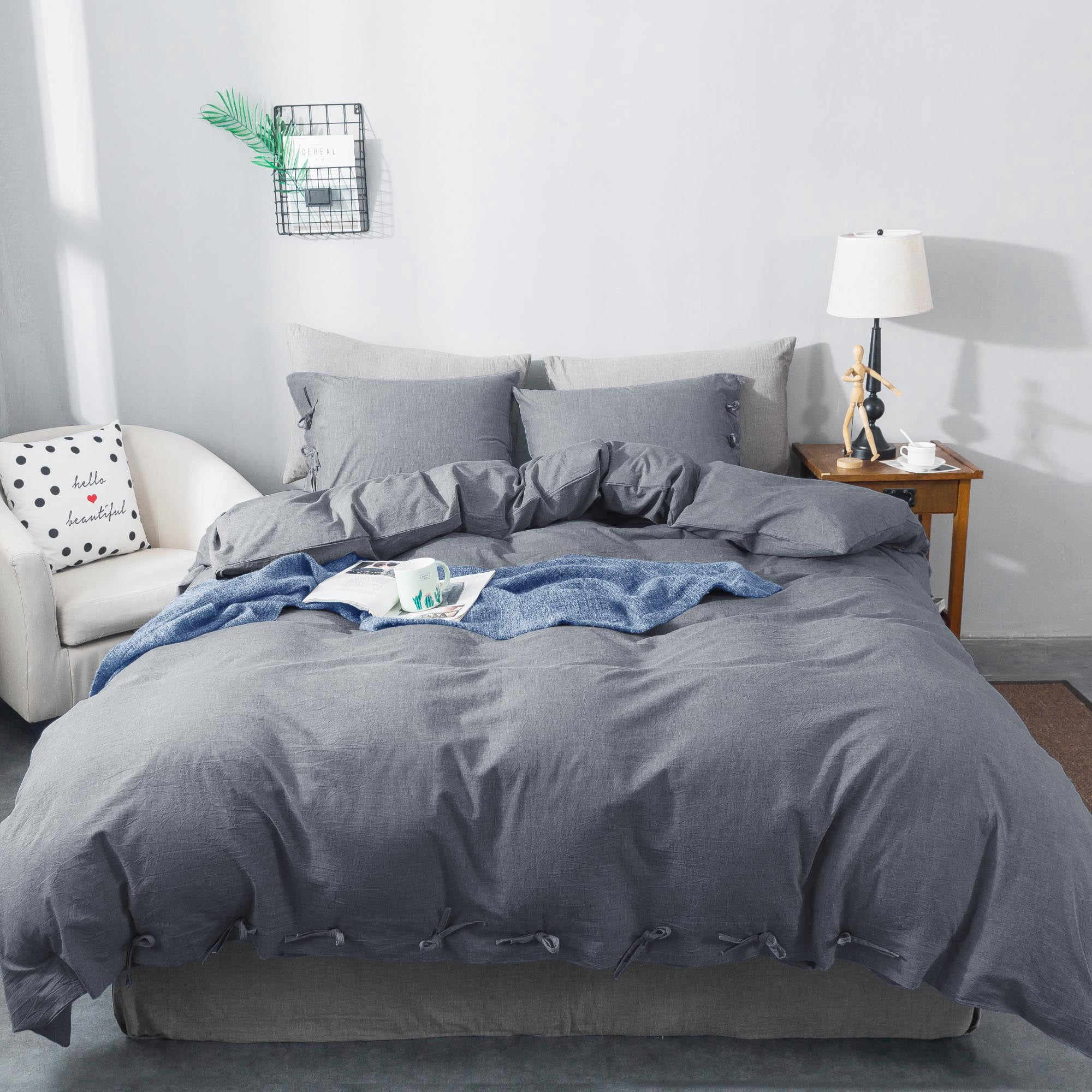 Ensemble de Housse de Couette 100 % Coton pour Toutes les Saisons