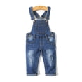 thumbnail image 1 of KIDSCOOL SPACE Little Girl Boy Ripped Denim Cute Slim Pants Jean Overalls 8T, 1 of 5