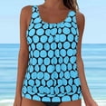 thumbnail image 2 of Gibobby Two Piece Tankini Bathing Suits for Women One Shoulder Swim Top with Bottom Swimsuits(Light Blue,L), 2 of 7