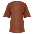 thumbnail image 5 of Timegard Cotton Linen Tops for Women Plus Size Round Neck Button Tunic Tops Casual Lightweight Blouse, 5 of 5