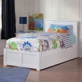 thumbnail image 2 of Nantucket Lit Plateforme Simple en Bois avec Pied de Lit et Tiroirs de Rangement, Blanc, 2 of 8