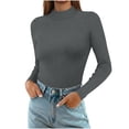 thumbnail image 1 of HongQid Chandails à Col Roulé à Manches Longues pour Femmes sous-Vêtements Thermiques Hauts Basiques Coupe Ajustée Mode d'Automne Haut Léger, 1 of 9