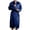 Navy, variant on Men Solid Casual Long Sleeves Lace-up Home Pocket Long Pajama Robe