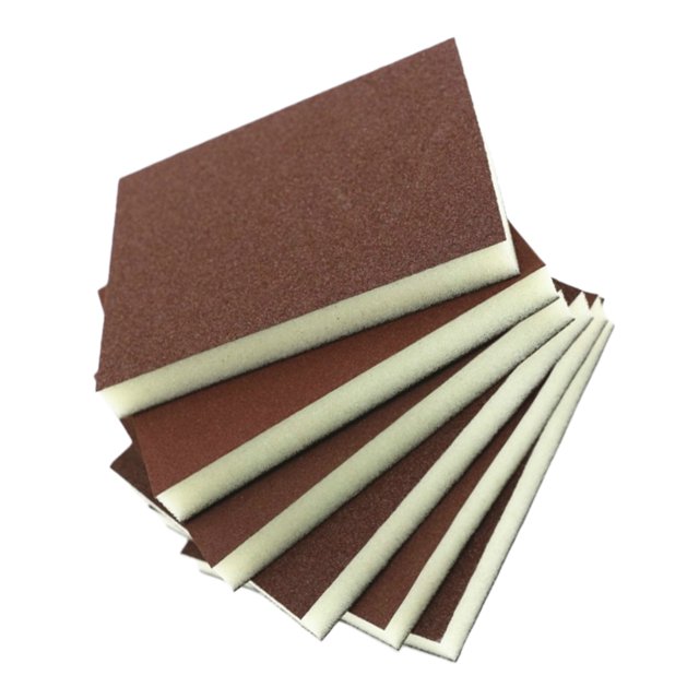 WEUVEB 8Pcs Hand Sanding Blocks with Silicone Abrasive Particles for Floor Maintenance and DIY Projects Brown