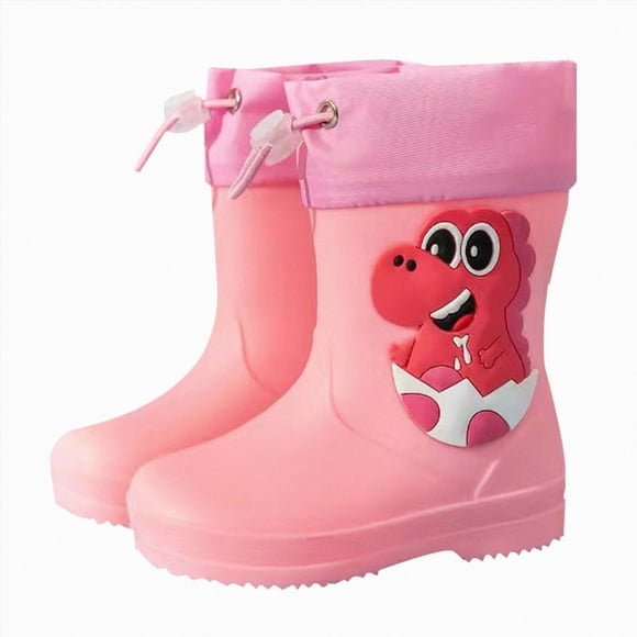 Ymyiu Kids Boots Kids Rain Boots for Boys Girls Waterproof Rubber Boots Seamless Outdoor Boot with Handles Rainboots Rainy Weather Mud Boots for Rain Water Size 7.5(Red, Toddler 7.5)