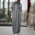 thumbnail image 2 of 2025 Mode pour Femmes Chandail à Capuchon Uni Femmes Couleur Unie Manches Longues Décontracté Chandail en Molleton Air Hommes Robe Chandail en Molleton Col Rond, 2 of 5