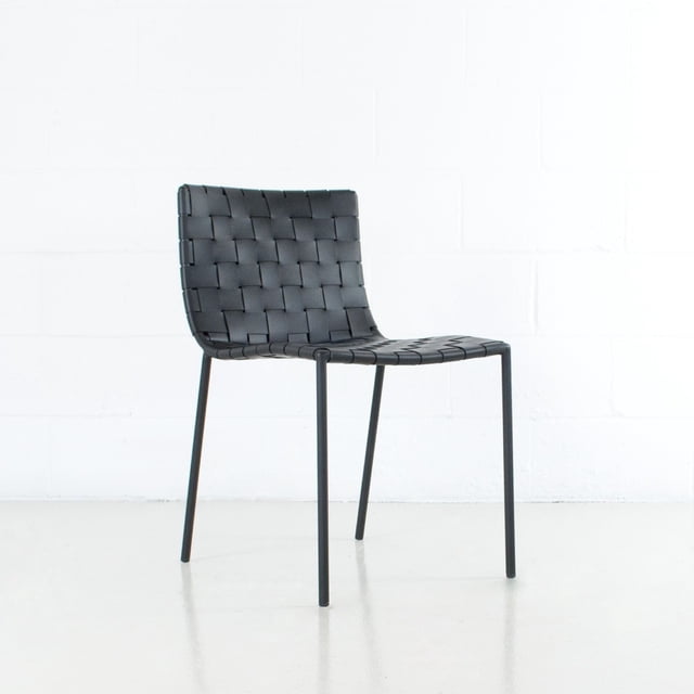 Soho Mid-century Modern Leather Weave Side Chair - Contract Grade