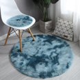 thumbnail image 3 of Fluffy Colorful Shag  Area Rug Plush Carpet For Kids Girls Living Room Bedroom Decor Multicolor Area Rug () Gradient Rainbow, 3 of 7