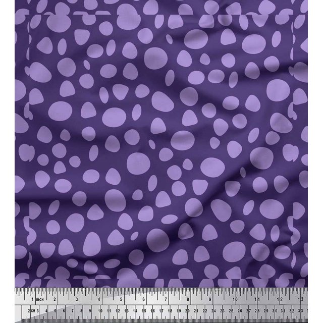 Soimoi Purple Poly Georgette Fabric Tumble Stone Abstract Print Fabric by the Yard 42 Inch Wide