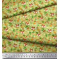 thumbnail image 3 of Soimoi Polyester Crepe Fabric Leaves & Fox Face Cartoon Print Fabric by The Yard 42 Inch Wide, 3 of 3
