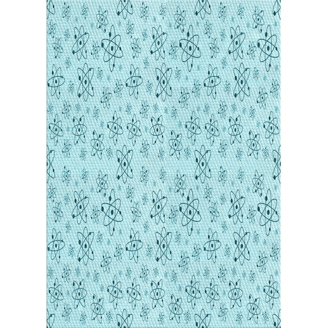 Ahgly Company Tapis Rectangulaire Lavable en Machine Intérieur Transitionnel Bleu Électrique, 3 Pieds x 5 Pieds