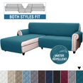 thumbnail image 1 of CHOK L-Shape Sofa Slipcover Sectional 3 Seater Chaise Cover Pet Dogs Couch Protector  (Black Large), 1 of 8