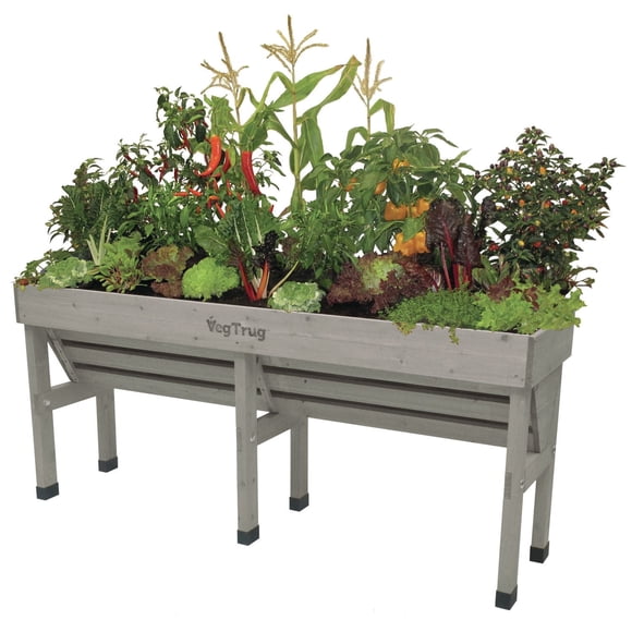 VegTrug Medium Wall Hugger Raised Garden Bed Planter - Grey