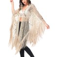 thumbnail image 1 of Womens Oversize Hand Beaded Fringed Sequin Evening Shawl Wrap, 1 of 5