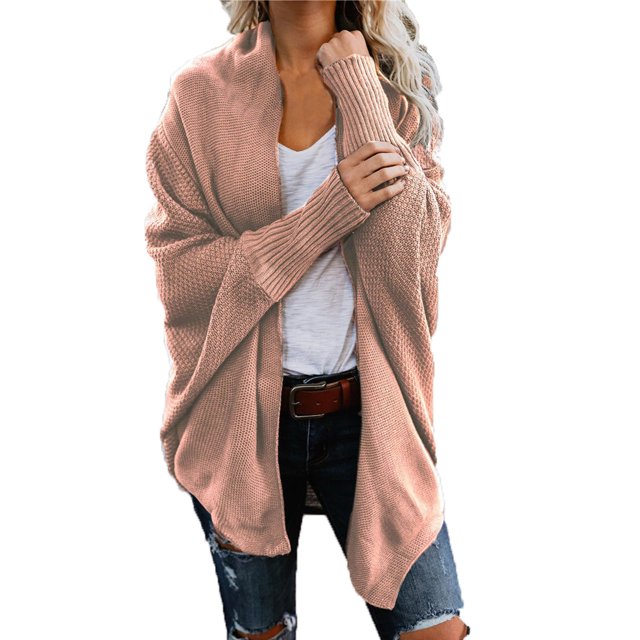 Cardigan Uni à Manches Longues pour Femmes, Manteau Blouse Haut Décontracté d'Automne