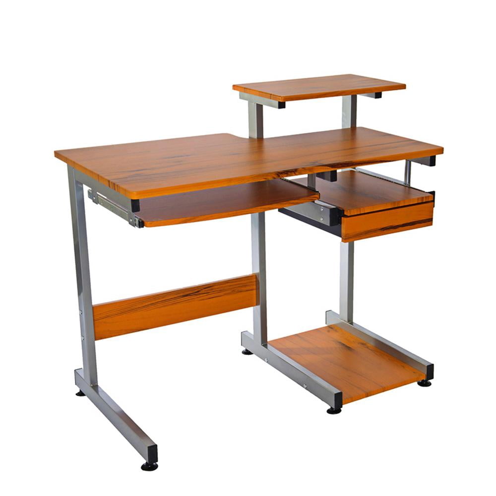 Techni Mobili Heavy Duty MDF PVC Complete Computer Workstation Desk, Woodgrain